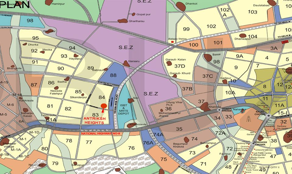 Antriksh Heights Location Map