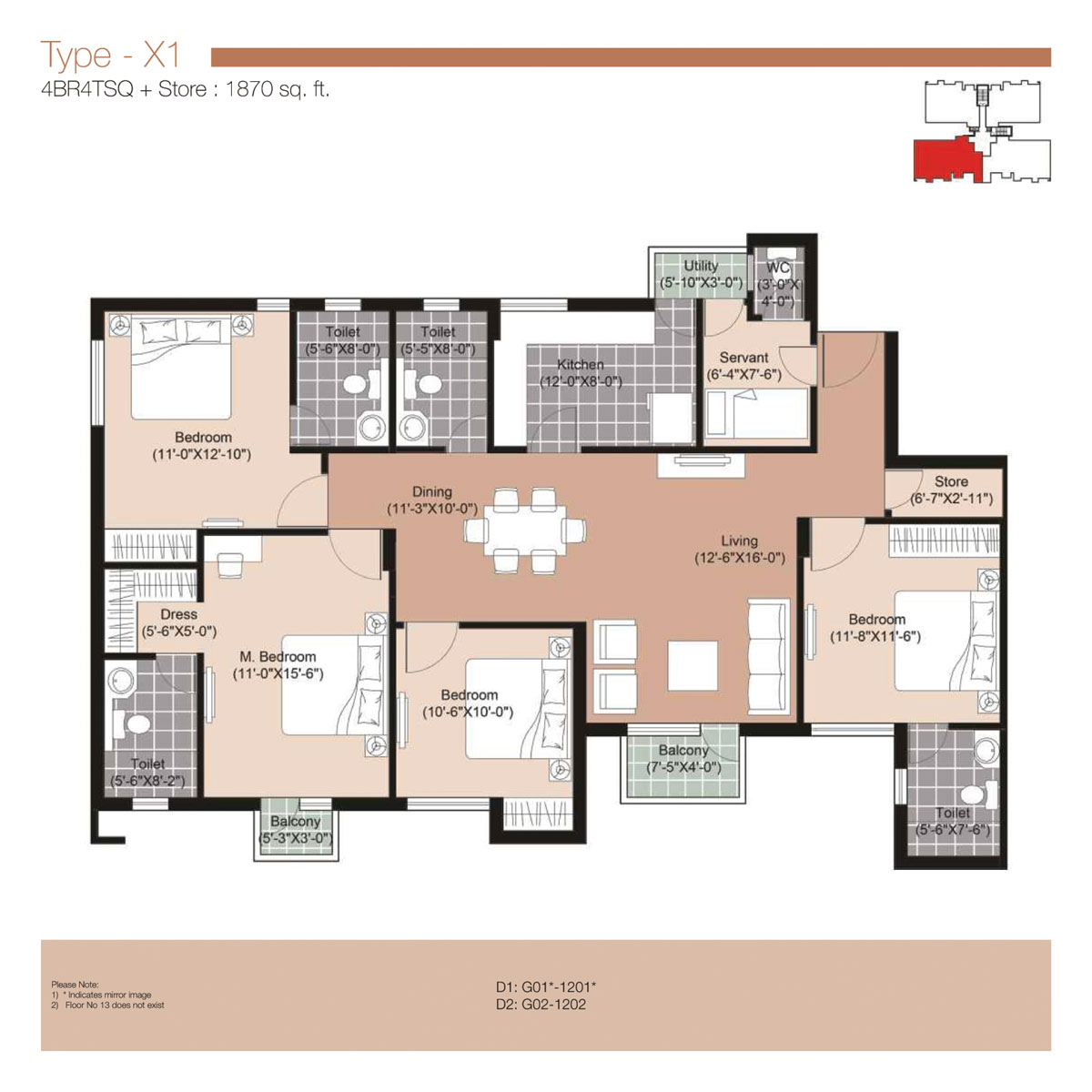 Unitech The Residences Floor Plan