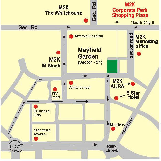 M2K Corporate Park Location Map